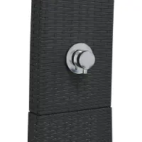 vidaXL Douche de jardin noire 55x60x224 cm Poly rotin et bois d'acacia