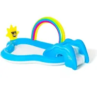 Bestway Slim Pool+jets Bleu Enfants