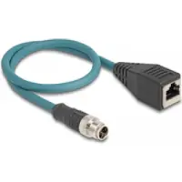 DeLOCK M12 Adapterkabel X-kodiert 8 Pin ST zu RJ45,Bu 50 cm