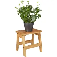 Relaxdays Tabouret repose-pieds bambou RUSTICO table console bois guéridon petit tabouret enfant HxlxP: 27 x 29 x 24 cm, nature