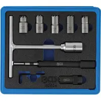Bgs 62604 Jeu de fraises pour surfaces d'étanchéité d'injecteurs, 7 pcs.