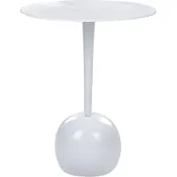 Beliani Table basse Base en aluminium blanc Plateau rond sculpté Décoration moderne minimaliste salon couloir