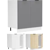 VCM Armoire à laver | Dimensions env. H. 82 x W. 80 x. T. 46 cm | Cabinet avec deux portes | Mobilier de cuisine – Fasola