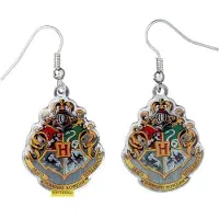 Ginza.se Harry Potter Hogwarts Crest Earrings, (Plaqué argent)