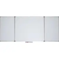 MAUL Tableau blanc rabattable MAULstandard - cadre alu - 2 ailes - surface plastifiée - l. 1500 x H 1000 mm