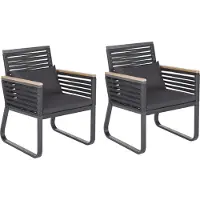 Beliani Lot de 2 Chaises de Jardin Noir Canetto Lumarko
