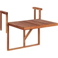 Beliani Table De Jardin 60 X 40 Cm Bois Solide Bois Foncé Udine