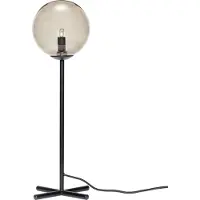 Hubsch Lampe de table en métal noir avec verre de fumée