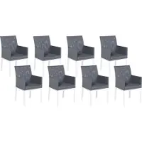 Beliani Lot De 8 Chaises Bacoli Tissu Gris Foncé