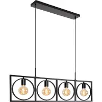 Lucide Lampe pendante unique Suus 4 feux noirs