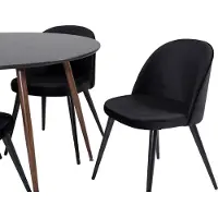 Ebuy24 PlazaBLWA100 ensemble table, table noir et 4 Velvet chaises Velours noir.