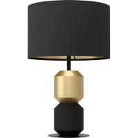 Eglo Lampe de table - Jaune d'or - Noir - Métal - Abat-jour en tissu - H 49 cm