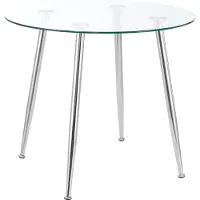 En.casa Table en verre 'Humppila' 80 x 75 cm chromé