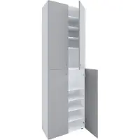 VCM XL bois Grande armoire à chaussures Étagère à chaussures Grande botte Meuble d'entrée Lona 10 compartiments Portes battantes