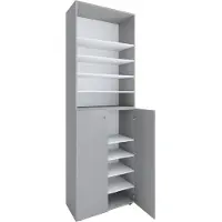 VCM XL bois Grande armoire à chaussures Étagère à chaussures Grande botte Meuble d'entrée Lona 10 compartiments