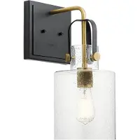Kichler Applique murale Kitner en laiton naturel, 1xE27x60W, verre, dimensions : 42,1 x 18 x 25,7 cm, IP20, Quintiesse