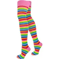 Normani Chaussettes montantes bleu clair / jaune / rose / rouge