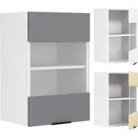 Hioshop armoire de cuisine largeur 40 cm porte en verre armoire suspendue cuisine armoire murale meubles de cuisine Fasola
