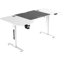 Pro-Tec Table réglable en hauteur « Stryn » 160 x 75 cm, à réglage électrique, fonction mémoire, blanche