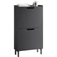 SoBuy Meuble à chaussures - FSR151-SCH - MDF et métal - Max. 16kg. - 50x19x9 - Anthracite