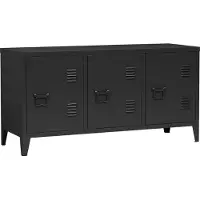 En.casa Armoire TV 'Kotka' avec 3 portes métal 113 x 40 x 58 cm noir
