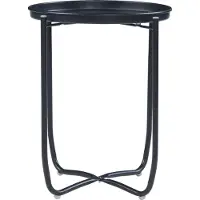 En.casa Table plateau 'Sandefjord' ronde avec un plateau amovible acier 53 x 40 cm noir