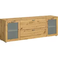 Xonox Xeno meuble TV 2 tiroirs 2 portes chêneReproduction.