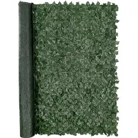 Vevor Haie Artificielle 244x183 cm Brise Vue Clôture de Lierre Artificiel Intimité Support en Tissu Maillé et Joint Renforcé Déco Fausses Feuilles pour Jardin