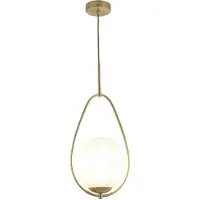 Searchlight Pendentif boule Avalon 1Lt, or avec verre opale