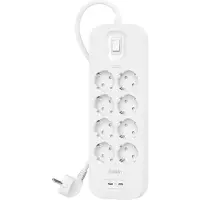 Belkin Steckdosenleiste 8-fach + 2xUSB-C,900J,30W,2m SRB004vf2MV2