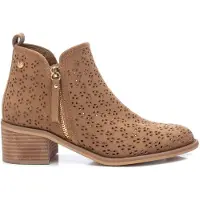 Xti pour femme. 14225502-TAUPE Bottines 142255 marron - Hauteur du talon : 5cm (39), 3 à 5 cm, Fermeture éclair, Casuel, Imitation cuir