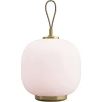 Louis Poulsen Lampe portative radio VL 45, laiton/verre rose pâle brillant