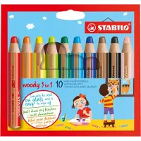 Stabilo Crayons de couleur - Boisé 3-in-1 - 10 pces - Multicolor - - UneTaille - Set de Coloriage