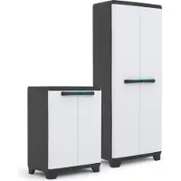 Keter Base linéaire Armoire de rangement, noir/gris clair 9725