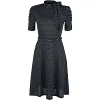 Voodoo Vixen Robe mi-longue Rockabilly de - Robe Nœud Au Col Noire Pois Posie - M - 4XL - pour Femme - noir - Taille 3XL
