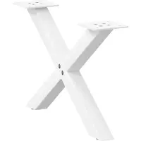vidaXL Pieds de table basse en X 2 pcs. Blanc 50x(30-31) cm Acier