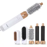 Niceey Brosse pour sèche-cheveux - Fer à boucler 5 en 1 - Airstyler - Multistyler - Brosse coiffante - Fer à boucler avec accessoires - Sèche-cheveux avec brosse - Avec gant - Brosse à boucler -