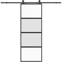 vidaXL Porte coulissante avec ferrure noire 76x205 cm verre trempé