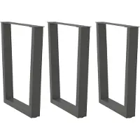 vidaXL Pieds de table de salle à manger en V 3 pièces Anthracite 70x(72-73,3) cm Acier