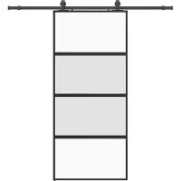 vidaXL Porte coulissante avec ferrure noire 90x205 cm verre trempé