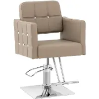Expondo Fauteuil de coiffure Cottam avec repose-pieds - hauteur d'assise 49-63 cm - 150 kg - gris clair COTTAM BEIGE