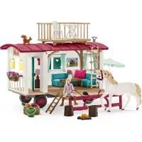 Schleich Set de jeu Horse Club 95 pi?ces - Camper pour r?unions secr?tes avec poup?e et chevaux - Cadeau pour enfants.