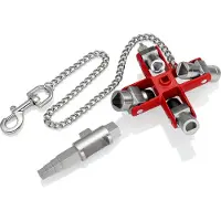 Knipex 00 11 06 V01 Clé universelle "Construction" pour armoires et systèmes de fermeture courants 90 mm (carte SB/blister)