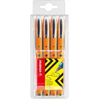 Stabilo Stylo Roller bionic worker - pochette de 4 rollers à pointe conique médium 0,5mm couleurs a