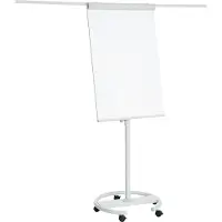 Franken Flipchart ECO Mobil F2400/N, 5 roulettes, réglable en hauteur, magnétique, 2 bras latéraux, bac de rangement, plastique &amp; métal, tableau 680 x 1050 mm