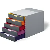 Durable Bloc à tiroirs Varicolor - 5 tiroirs - format C4 - gris et anthracite