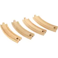 BRIO Rails Courbes en Bois de Hêtre - - Lot de 4 - Mixte - 3 ans et plus