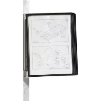Durable Lot de supports muraux magnétiques VARIO WALL, avec 5 pochettes pour système de présentation, noir
