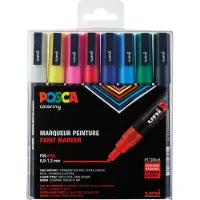 Posca Set de 8 marqueurs à pointe conique Uni Modèle aléatoire
