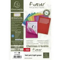 Exacompta Paquet de 100 chemises à fenetre Forever - 22x31cm - Vert Pré (A4)